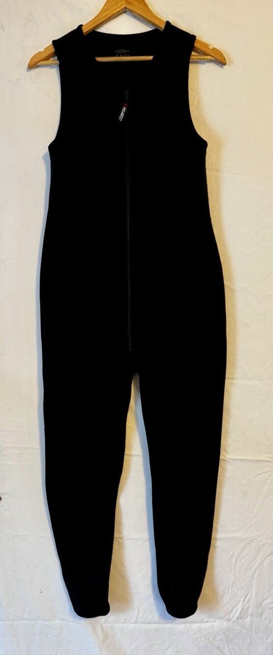 Cabelas Womens Polartec Union Bib Suit Size M Black Sleeveless Zip Front